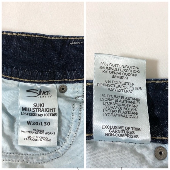 Silver Jeans Co. Cotton Blend Blue Wash MidRise Straight Leg Jeans W30 / L30 - Picture 9 of 16